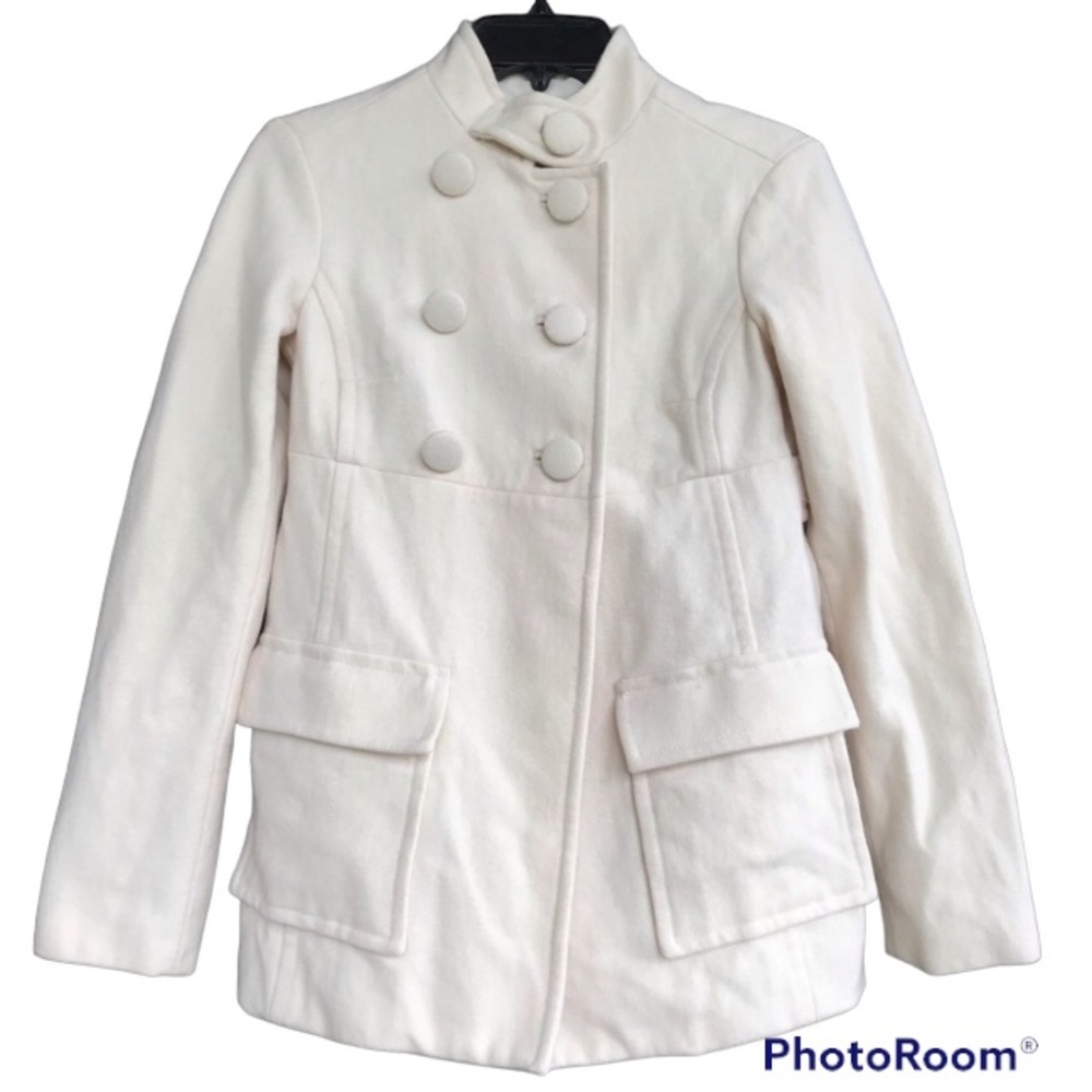 Zara Cream Wool Pea Coat size XS